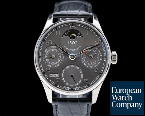 IWC Portuguese Perpetual II Grey Dial 18K White Gold